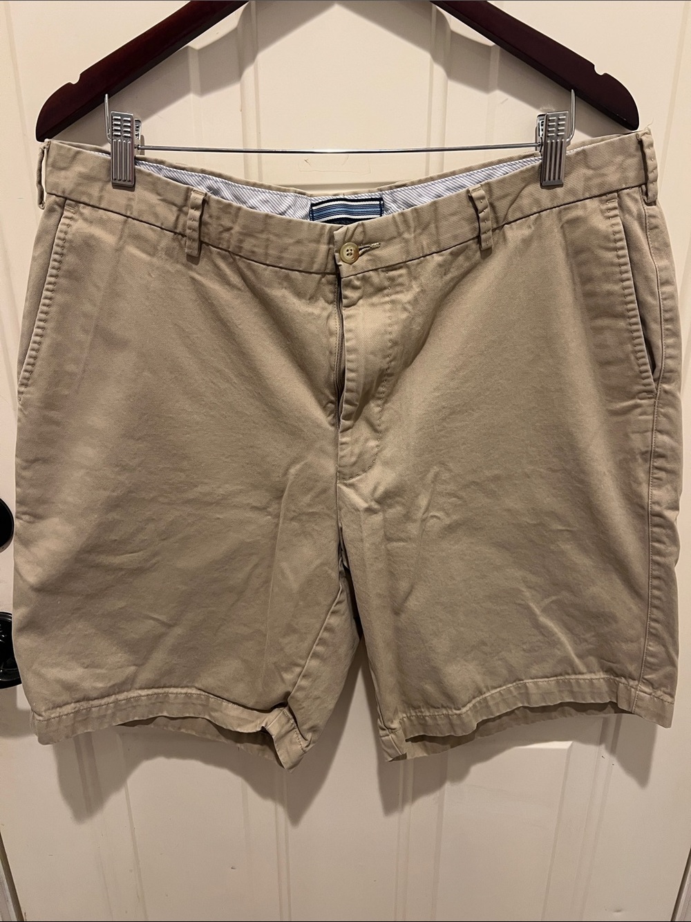 Peter Millar Tan Flat-Front Cotton Shorts 9inch inseam sz 38